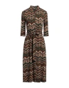 Siyu Woman Midi Dress Green Size 8 Viscose, Elastane In Green