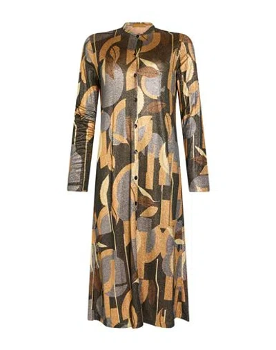 Siyu Woman Midi Dress Grey Size 4 Viscose, Polyamide, Polyester In Multi