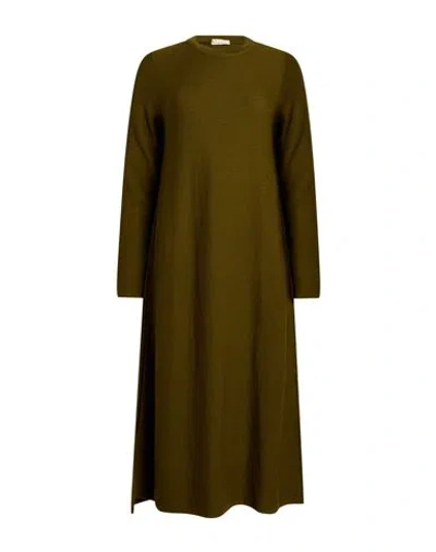 Siyu Woman Midi Dress Khaki Size 8 Merino Wool In Beige