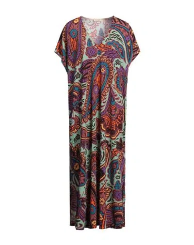 Siyu Woman Midi Dress Light Green Size 2 Polyamide, Elastane