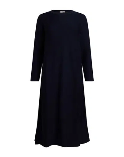 Siyu Woman Midi Dress Midnight Blue Size 4 Merino Wool In Black