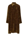 Siyu Woman Midi Dress Military Green Size 10 Viscose, Silk