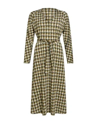 Siyu Woman Midi Dress Military Green Size 12 Viscose, Elastane