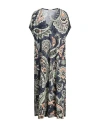 Siyu Woman Midi Dress Navy Size 4 Polyamide, Elastane In Navy Blue