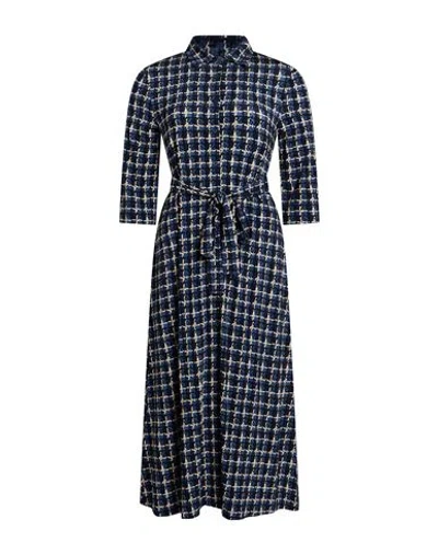 Siyu Woman Midi Dress Navy Size 4 Viscose, Elastane In Blue