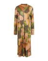 Siyu Woman Midi Dress Orange Size 8 Viscose, Polyamide, Polyester