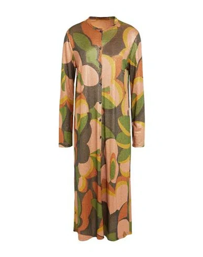 Siyu Woman Midi Dress Orange Size 8 Viscose, Polyamide, Polyester In Orange