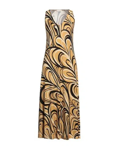 Siyu Woman Midi Dress Sand Size 8 Viscose, Elastane In Beige