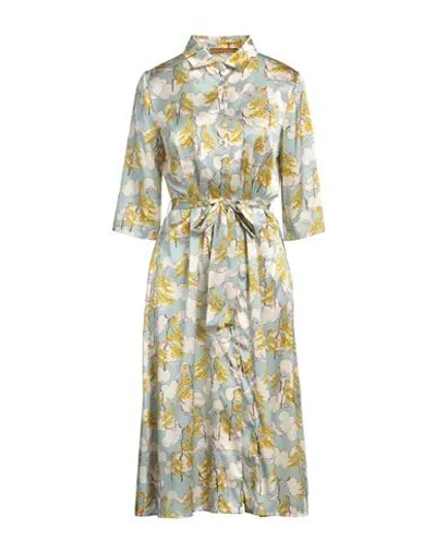 Siyu Woman Midi Dress Sky Blue Size 10 Silk, Elastane