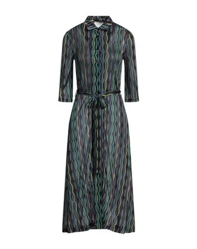 Siyu Woman Midi Dress Turquoise Size 8 Viscose In Blue