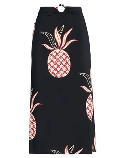 Siyu Woman Midi Skirt Black Size 8 Polyamide, Elastane