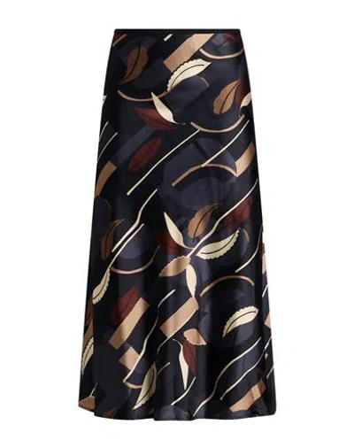 Siyu Woman Midi Skirt Black Size 8 Viscose, Elastane In Multi