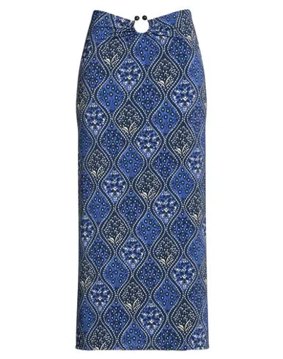 Siyu Woman Midi Skirt Blue Size 8 Polyamide, Elastane