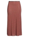 Siyu Woman Midi Skirt Brick Size 8 Viscose, Elastane In Brown