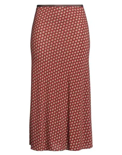 Siyu Woman Midi Skirt Brick Size 8 Viscose, Elastane