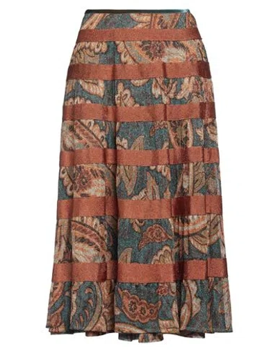 Siyu Woman Midi Skirt Bronze Size 4 Polyester, Metallic Fiber In Yellow