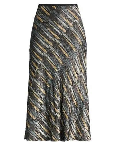 Siyu Woman Midi Skirt Charcoal Size 6 Viscose, Polyester, Silk In Gray
