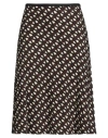 Siyu Woman Midi Skirt Chocolate Brown Size 10 Viscose, Elastane