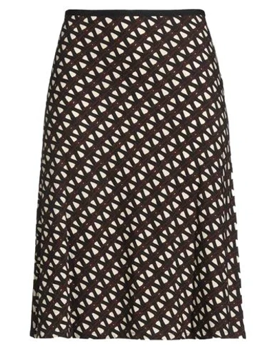 Siyu Woman Midi Skirt Chocolate Brown Size 10 Viscose, Elastane