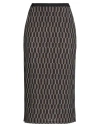 Siyu Woman Midi Skirt Chocolate Brown Size 8 Silk, Elastane