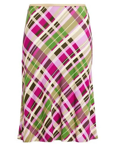 Siyu Woman Midi Skirt Fuchsia Size 4 Viscose, Elastane In Multi
