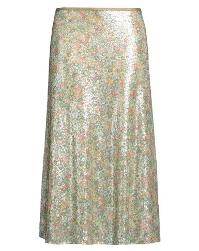 Siyu Woman Midi Skirt Light Green Size 12 Polyester, Elastane