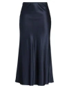 Siyu Woman Midi Skirt Navy Size 6 Silk, Elastane In Navy Blue