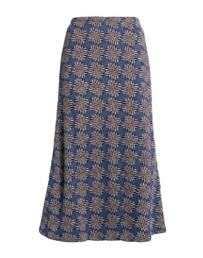Siyu Woman Midi Skirt Slate Blue Size 4 Merino Wool In Multi