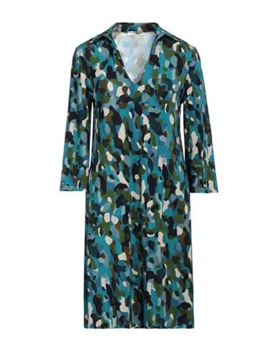 Siyu Woman Mini Dress Azure Size 10 Viscose, Elastane In Blue