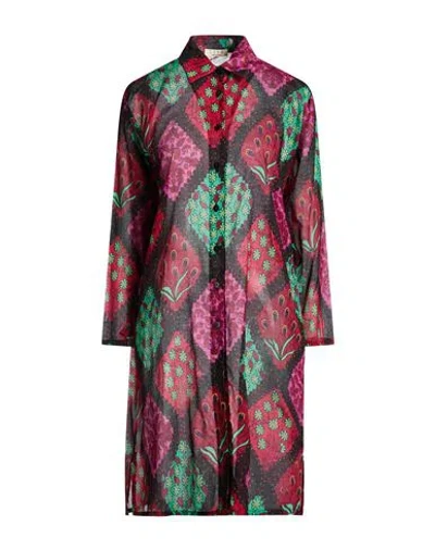 Siyu Woman Mini Dress Black Size 4 Cotton In Multi