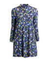 Siyu Woman Mini Dress Blue Size 4 Viscose, Elastane In Multi