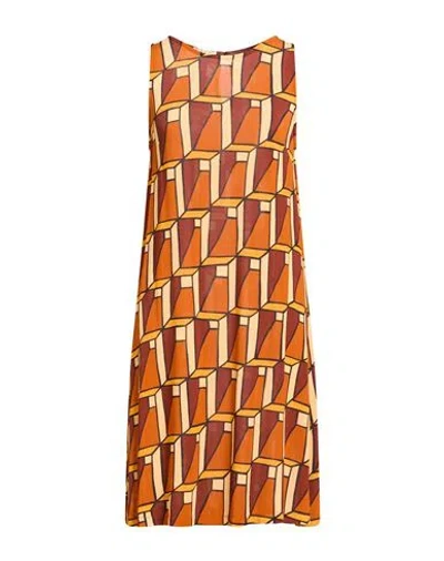 Siyu Woman Mini Dress Brown Size 6 Viscose, Elastane