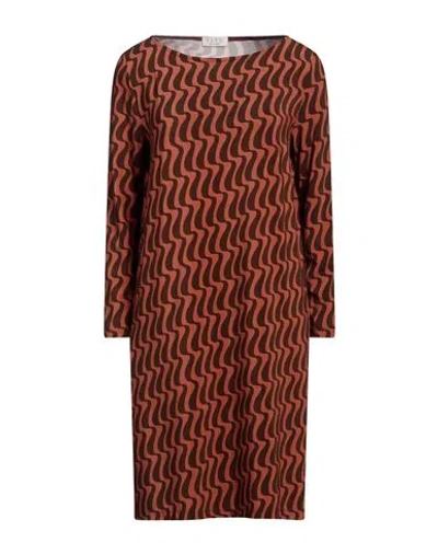 Siyu Woman Mini Dress Brown Size 6 Viscose, Elastane