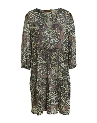 Siyu Woman Mini Dress Brown Size 8 Polyester, Polyamide