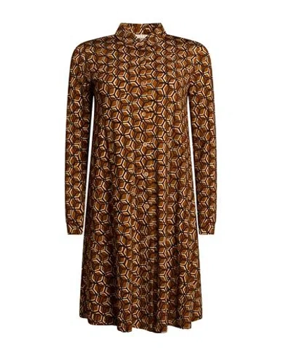Siyu Woman Mini Dress Camel Size 4 Viscose, Elastane