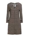Siyu Woman Mini Dress Dark Brown Size 4 Viscose, Elastane