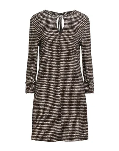 Siyu Woman Mini Dress Dark Brown Size 4 Viscose, Elastane