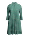 Siyu Woman Mini Dress Green Size 4 Viscose, Elastane In Green