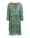 Siyu Woman Mini Dress Green Size 6 Polyester, Metallic Fiber In Green