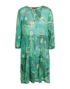 Siyu Woman Mini Dress Green Size 8 Polyester, Polyamide