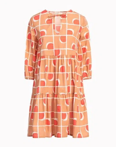 Siyu Woman Mini Dress Light Brown Size 6 Cotton In Beige