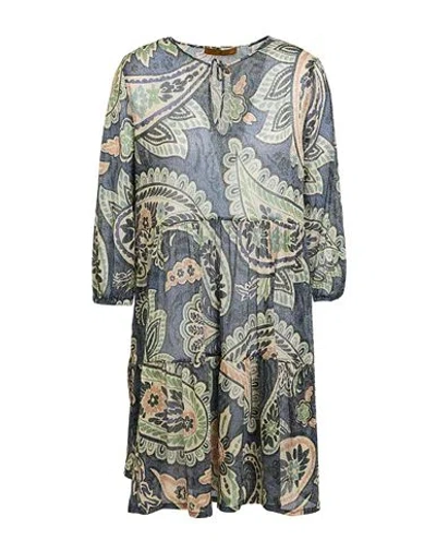 Siyu Woman Mini Dress Navy Size 8 Polyester, Polyamide