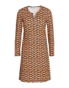 Siyu Woman Mini Dress Orange Size 10 Viscose, Elastane In Brown