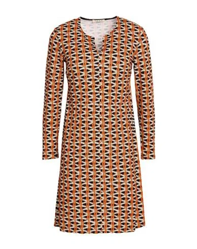 Siyu Woman Mini Dress Orange Size 10 Viscose, Elastane In Brown