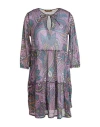 Siyu Woman Mini Dress Plum Size 8 Polyester, Polyamide In Purple