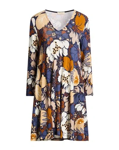 Siyu Woman Mini Dress Purple Size 6 Viscose, Elastane In Multi