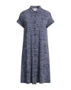 Siyu Woman Mini Dress Slate Blue Size 10 Viscose, Elastane In Blue