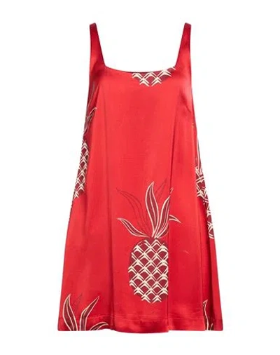 Siyu Woman Mini Dress Tomato Red Size 4 Viscose