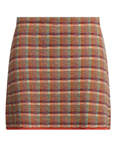 Siyu Woman Mini Skirt Orange Size 4 Merino Wool In Brown