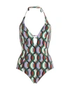 Siyu Woman One-piece Swimsuit Green Size 8 Polyamide, Elastane In Green